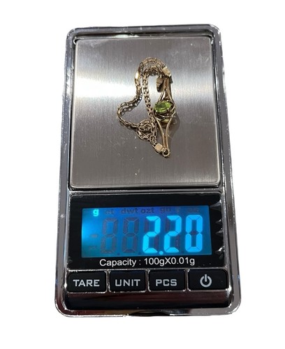 10k Yellow Gold Bracelet 2.2 Grams W/ Gemstone Peridot? 7.25” - Picture 7 of 9