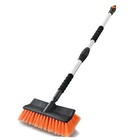 Car Wash Brush with Long Handle, Flow-Thru Soft Bristle Car Washing 51" Orange