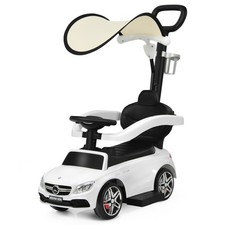 Topbuy 3 in 1 Ride On Push Car Mercedes Benz For Toddlers Stroller Sliding