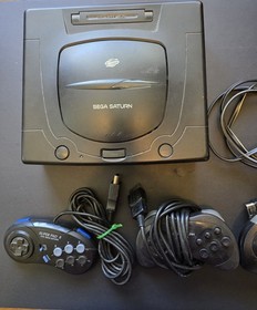 Sega Saturn Console w/ 3 Controllers & Power Cord Untested AS-IS