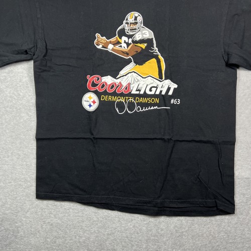 Pittsburgh Steelers Dermontti Dawson Black T-Shirt Men’s Size M Coors Light - Picture 12 of 12