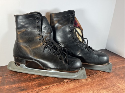 Vintage Alfred Johnson Men’s Ice Skates Sz 11 Has Covers & Original Box - Picture 7 of 24
