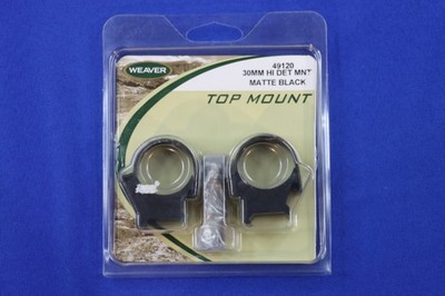 Weaver Top Mount 49120 30mm Hi Det Mnt Matte Black New In Box All Hardware