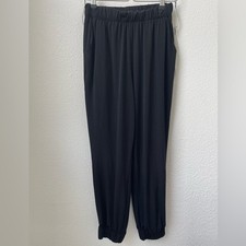 ZARA Woman Black Trouser Joggers Pull On With Pockets Elastic Waist Size S