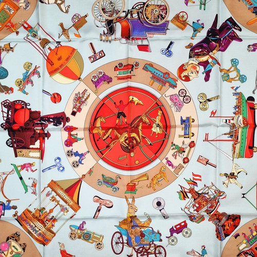 RARE VINTAGE HERMES Silk Scarf "Les Clefs du Notre Enfance" Carre 90 Dutyfree US - Picture 5 of 15