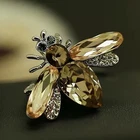 Retro Crystal Bee Silver Brooch Pin Rhinestone Insect Jewelry Unisex Summer Gift