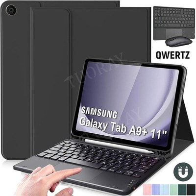 Hülle QWERTZ Touchpad Tastatur Maus für Samsung Galaxy Tab A7 A8 A9+ Plus S9 FE
