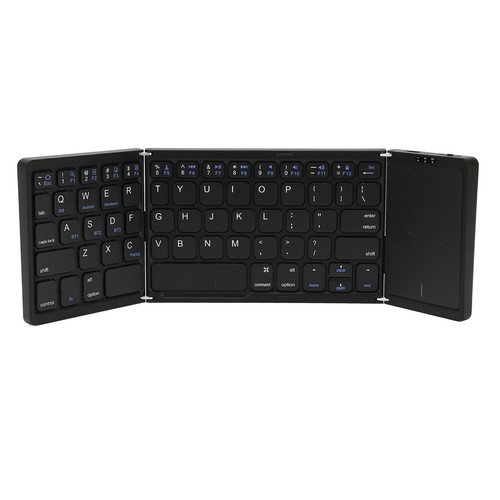 Foldable BT Keyboard With Touchpad Full Size Support 3 Devices Rechargeable W FY - Afbeelding 21 van 24