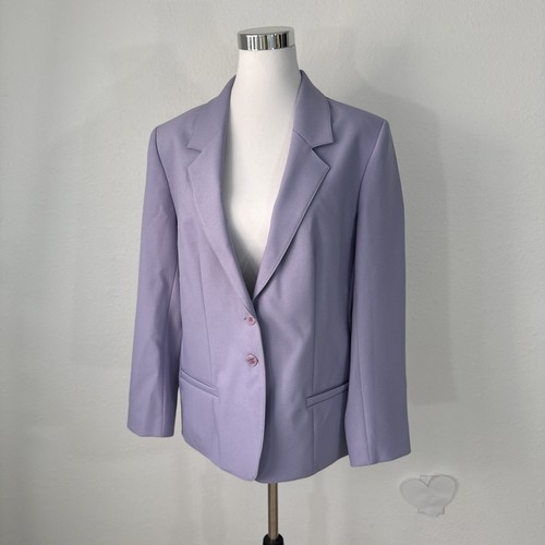 Vintage Pykettes Blazer Jacket Womens Sz 14 Purple Lined Button Career Business - Picture 1 of 12