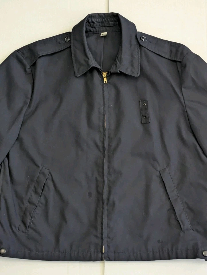 Uniforme de Trabajo Azul Azul Vintage Chaqueta Militar Costura Lateral Cremallera Charreteras Talla 42R Foto 3 de 4