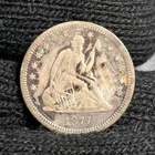 1877 CC Seated Liberty Silver Quarter 25C Business Strike No Arrows