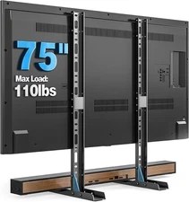 Universal Table Top TV Stand for 20-75 Inch Flat Curved TVs, Height Adjustable T