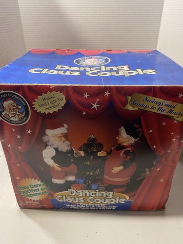 1998 Gemmy tanzendes Claus Paar animiert tanzender singender Weihnachtsmann & Frau Claus - Bild 7 von 12