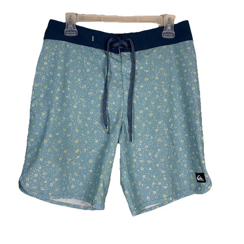 Quicksilver Highline Board Shorts Mens Sz 30 Surfsilk  Blue  4 Way Stretch Swim - Picture 1 of 9