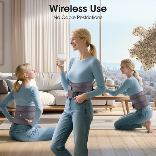 Electric Dual Infrared Light Heat Back Massager Waist Brace Lumbar Support Belt - Picture 13 of 19