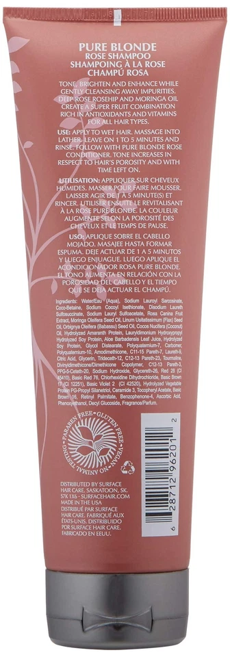 Pure Blonde Rose Shampoo 9oz - Sulfate-Free, Paraben-Free - Image 2 of 4