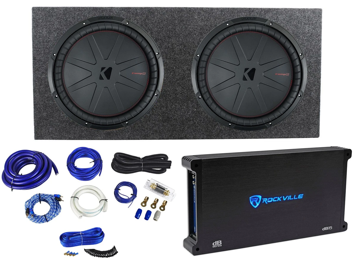 KICKER Dual 15in. Speaker Enclosed Powered Car Subwoofers for sale