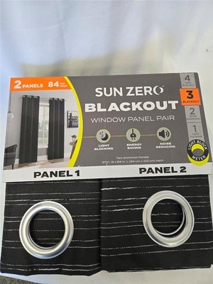 -= Sun Zero Blackout Window Panel Pair 2 Panels 37'' x 84'' Energy Saving Wylder