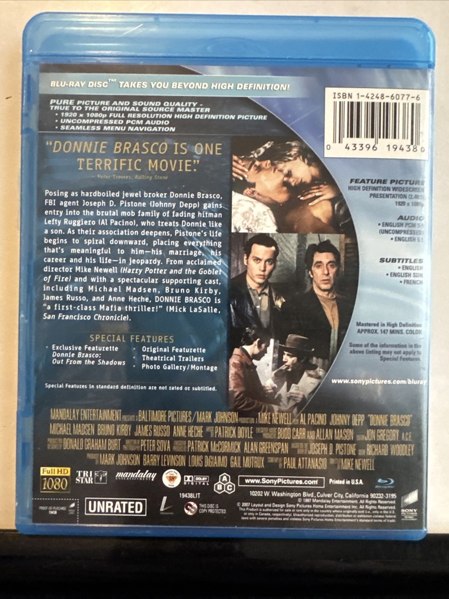 Donnie Brasco (Blu-ray Disc, 2007, Extended Cut) Al Pacino