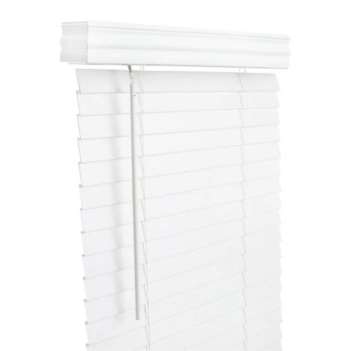 Faux Wood 2 in. Mini-Blinds 27 x 60 in. White Cordless - 第 1/1 張圖片