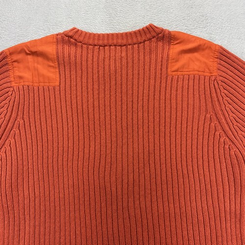 Vintage LL Bean Commando Pullover Herren L orange Militär Schießen Ellenbogen Patches dick - Bild 9 von 11