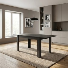 DecHome Tavolo Allungabile da Pranzo Cucina Legno 140x90 cm Antracite Emm