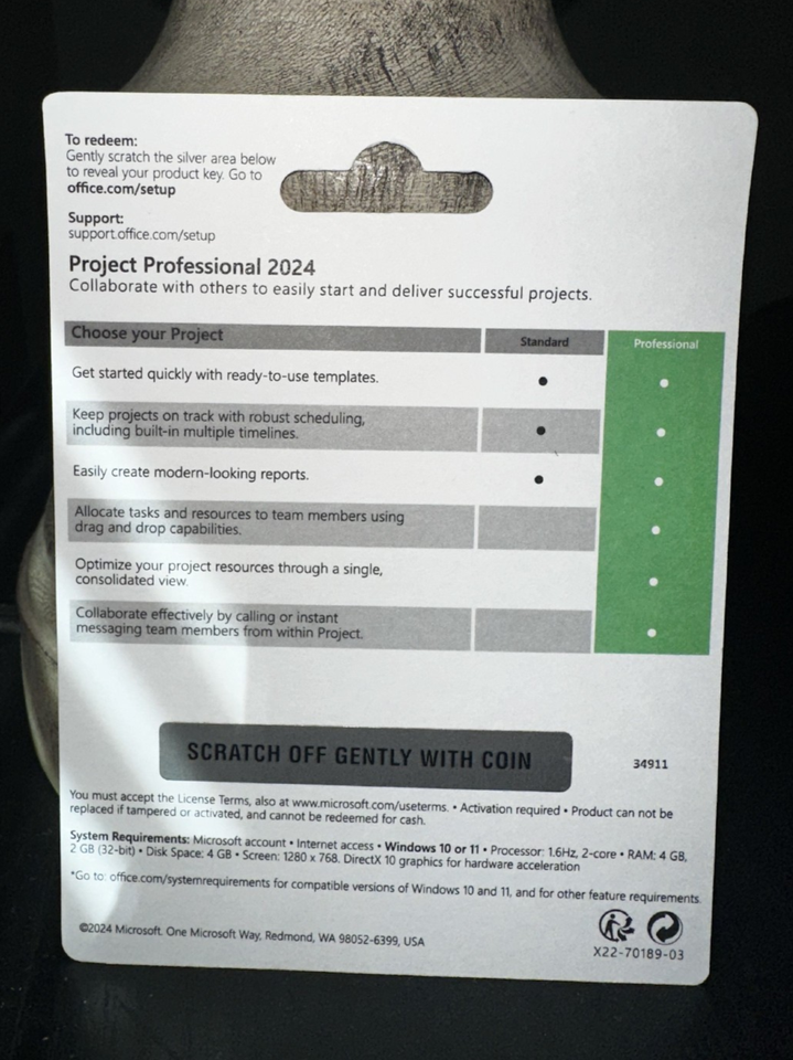 Microsoft Project 2024 Professional Retail 1 PC Lifetime | eBay