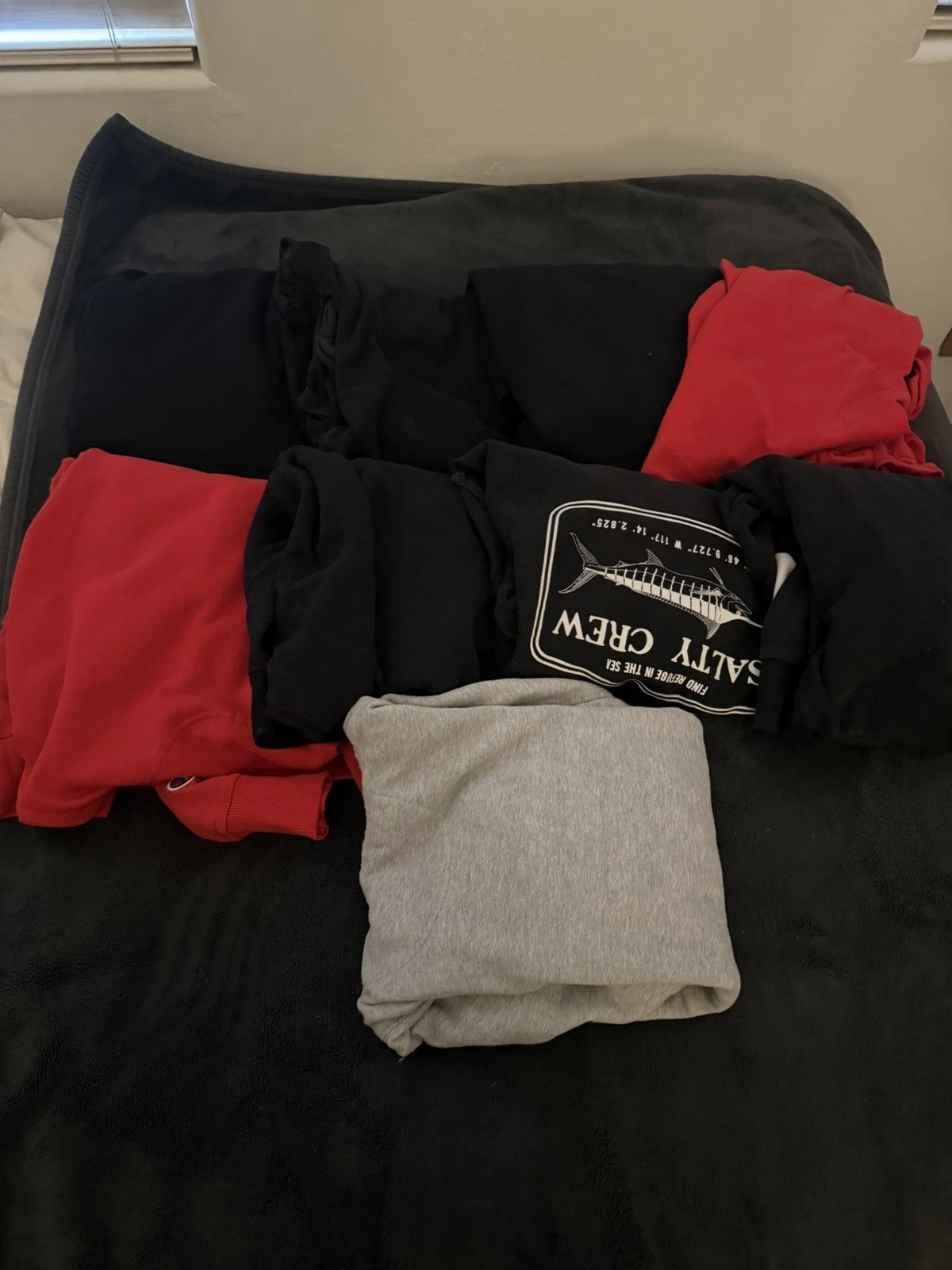 Mixed Lot Of 3 Men’s Pullover Long Sleeve Hoodie Short Sleeve Shirt S-XL