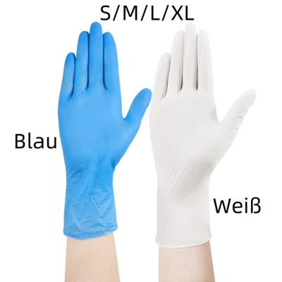 Gummihandschuhe Nitrilhandschuhe Weiß Blau Einwegartikel öl-und säurebeständig - Bild 1 von 4