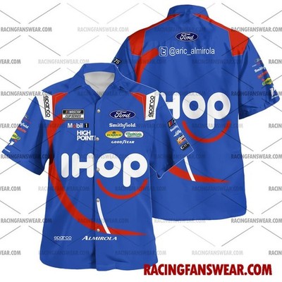 Aric Almirola Nascar Racing 2023 Uniform Apparel Clothes Hawaiian Polo Shirt