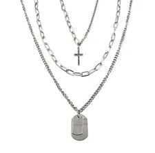 Pendant Necklace Statement Long Chain Punk Multilayer Choker Necklace for Wom...