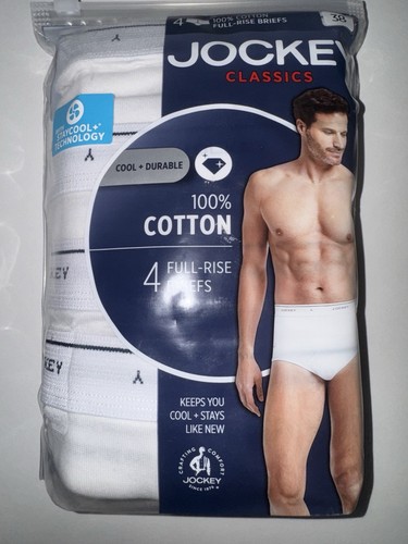 NEU JOCKEY CLASSICS 100% BAUMWOLLE (4) CT HERREN SLIP VOLLE RISE GR. 38 STAYCOOL