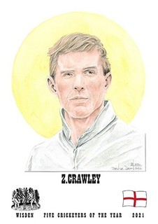 Zak Crawley Wisden Cricketer of the Year 2021 Limited Edition Cricket Print