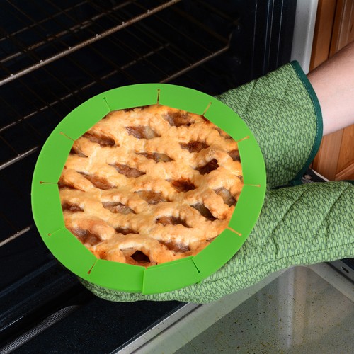 Silikon Tortenboden Schilde 2 Stück, Verstellbare Kuchen Backen Schutz, Grün - Bild 9 von 10