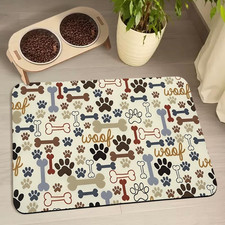 Dog Food Mats for Floors Waterproof, Dog Cat Water Bowl Mats Pet Feeding Absorbe
