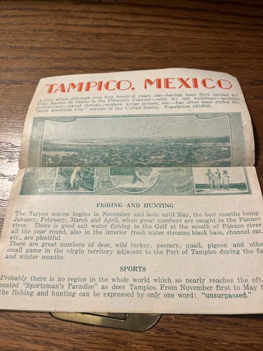 Folleto publicitario vintage Tampico México caza golf etc deportista paraíso - Imagen 3 de 7