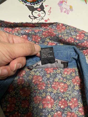 Vintage 90s NY Line Button Down M Medium Western Denim Floral Pink Tank Vintage - Bild 4 von 18