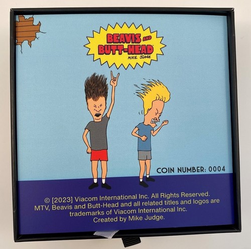 Moneda de plata Niue MTV Beavis and Butt-Head Great Cornholio 2023 1 oz certificado #4 - Imagen 2 de 6