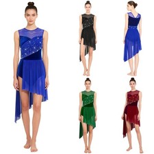 Women Costumes Training Dress Samba Leotard Ice Skating Dancewear Photography