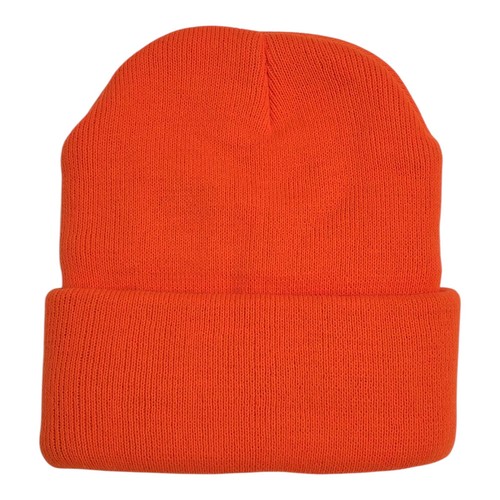 NWT Mossy Oak Double Fleece Lined Beanie Hat Orange Thermal Knit Winter Outdoor - Picture 4 of 5