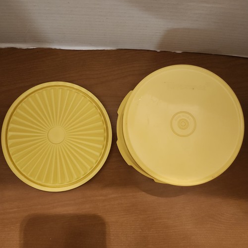 Vintage Tupperware gelber Kanister mit Deckel und Emblem auf der Vorderseite 1298-14 - Bild 4 von 5
