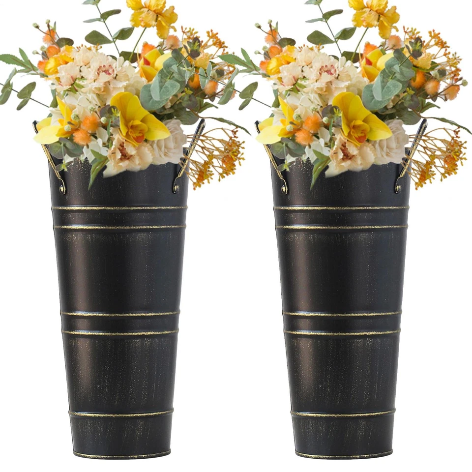 2pcs Metal Walking Sticks Stand Flower Bucket Entryway Retro Umbrella Holder - image 3 of 4