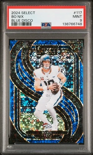 2024 PANINI SELECT BLUE DISCO #117 BO NIX ROOKIE RC 17/25 PSA 9