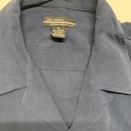 Camicia vintage BC Ethic Delux con bottoni festa rave uomo XL USA made blu - Foto 3 di 7