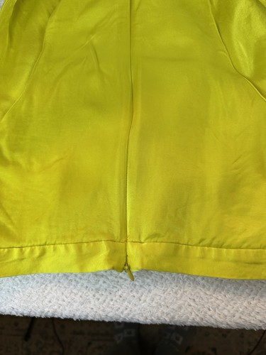 ZARA /MORACCO Crop Top Sleeveless Draped Neck Silky Lime/Yellow Size:Small - Picture 5 of 7