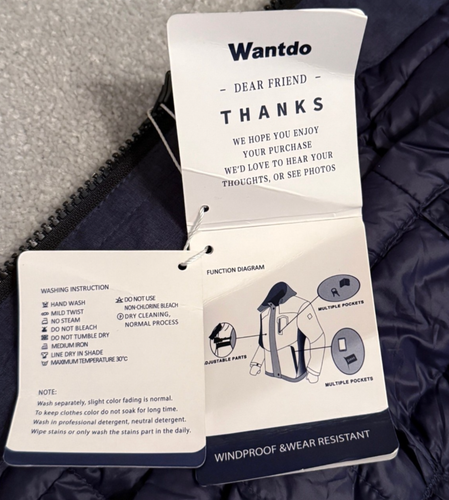 Wantdo Mens Waterproof Jacket Coat Jacket Ski Hooded Small Down Filled Teflon - Picture 12 of 14