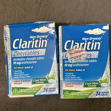 Claritin 24 Hour Chewable Allergy Relief Tablets (Cool Mint) - 24 Count