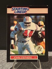 1989 KENNER STARTING LINEUP ROOKIE CARD JOHN STEPHENS NEW ENGLAND PATRIOTS RB. rookie card picture