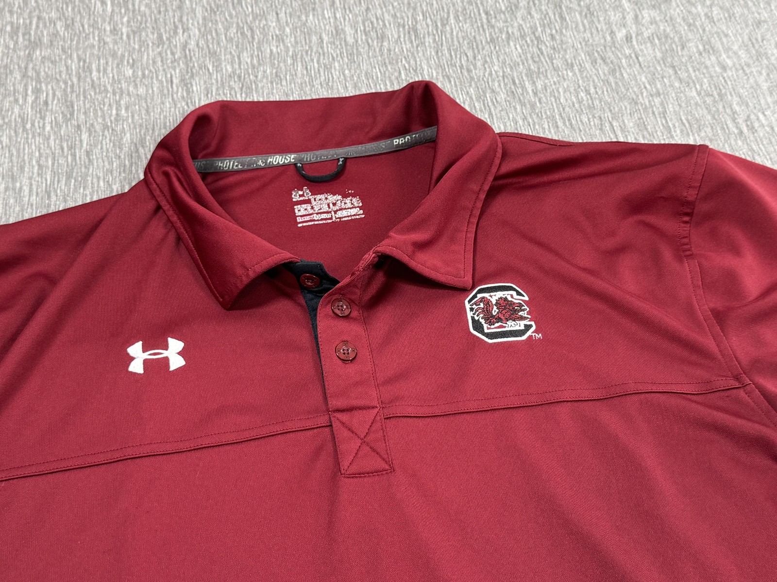 South Carolina Gamecocks Polo Shirt Mens XL Red Under Armour Golf Football thumbnail 2