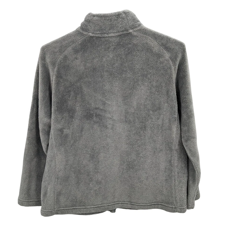 Cozy Zip Up Fleece Jacket Women Size 1X Soft Plush Warm Minimalist Neutral Comfy - Image 2 of 4